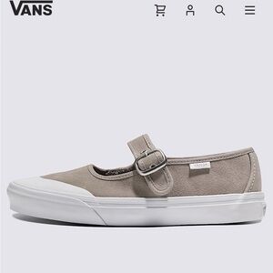 Vans Mary Jane Suede Sneaker in Taupe and White